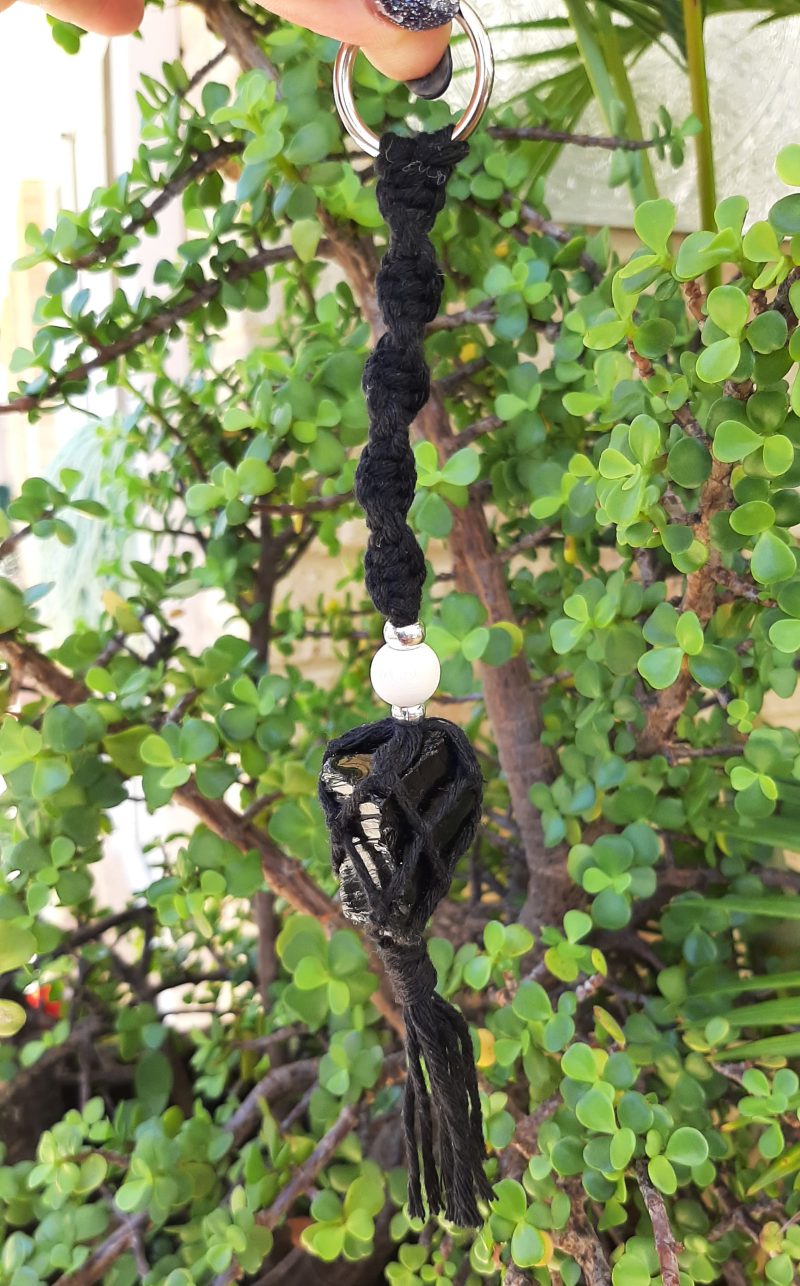 Raw Black Obsidian Crystal Car Hangers